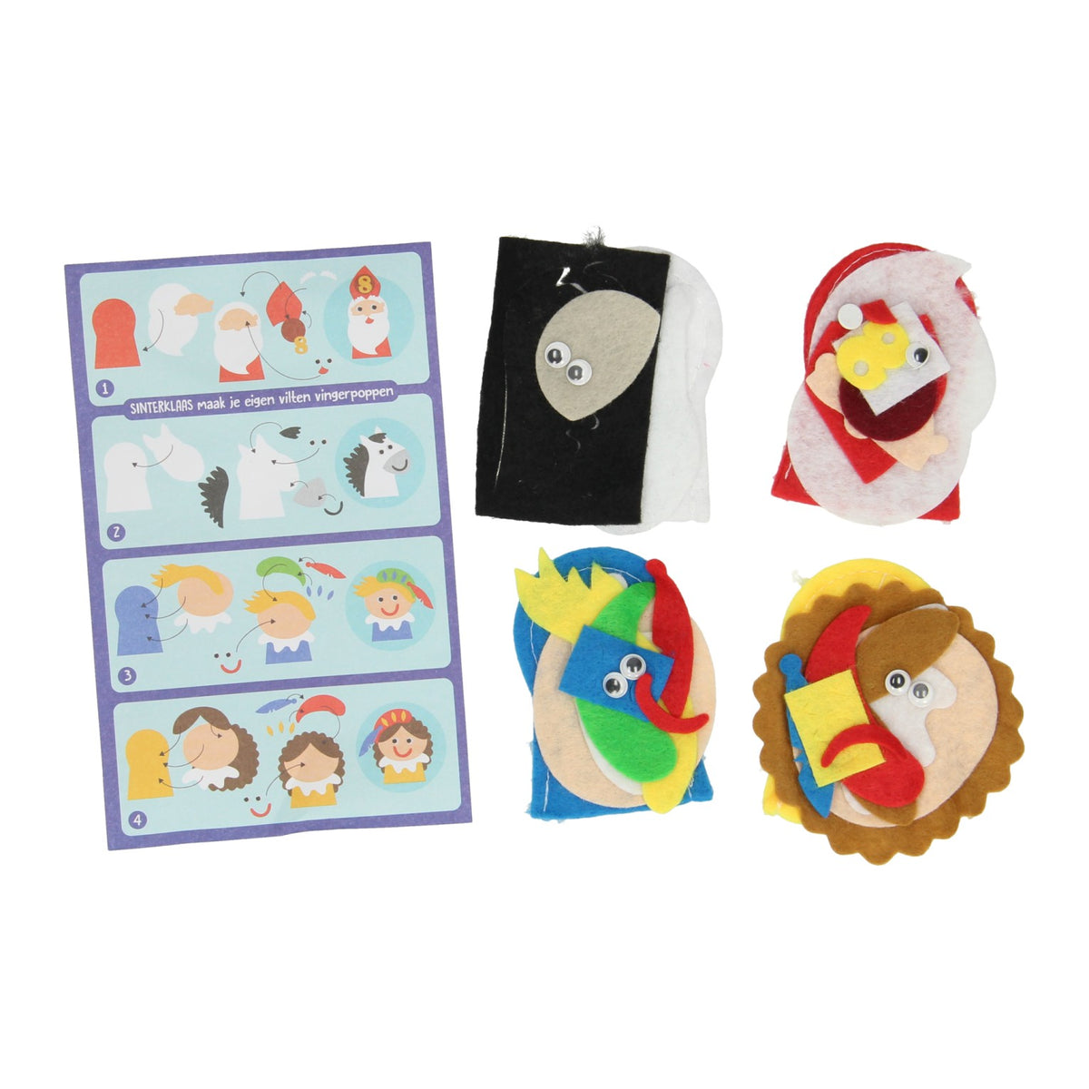 Zrób własne filcowe kukiełki Sinterklaas, 4 szt.