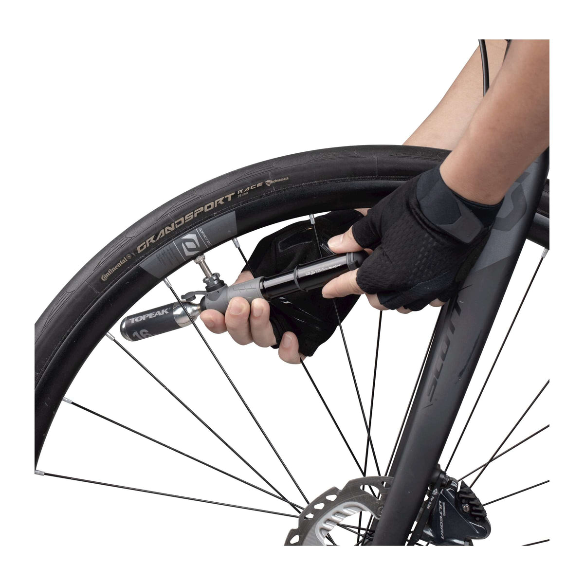 Topeak mini pomp hybrydowy rakieta hp mini czarna czarna