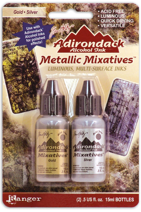 Ranger Ink Ranger • Tim Holtz Adirondack Mieszanki atramentów alkoholowych złoto srebro 15ml
