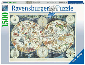 Puzzle Ravensburger ze zwierzętami na mapie świata