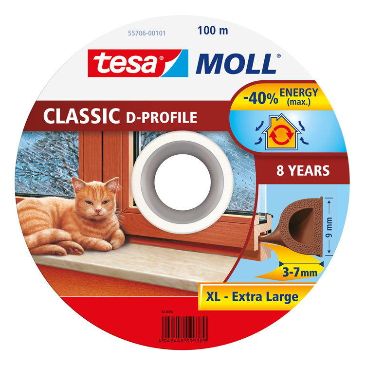 Tesa 1067490 - profil D moll biały 100m | 1 szt