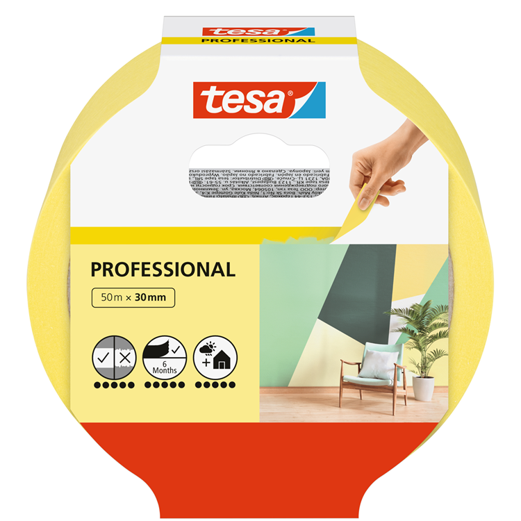 Tesa 1067631 - taśma malarska profesjonalna, 50 metrów 30 mm | 6 sztuk