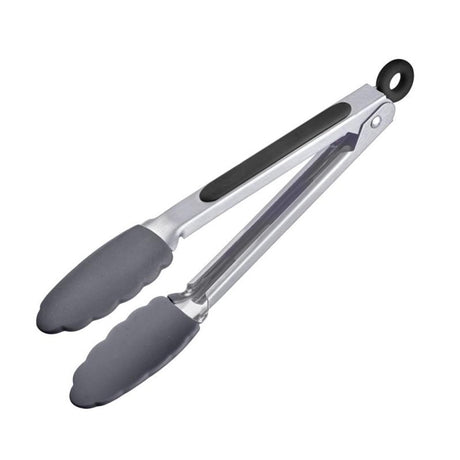 Szczypce do serwowania Westmark, z silikonowymi miskami i gumowymi uchwytami, długość: 27 cm, plastikowy silikon ze stali nierdzewnej, klasyczne silikonowe midi, srebrno-czarne, 16172270