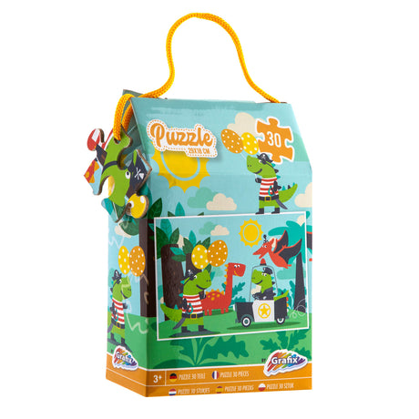 Kreatywne puzzle grupowe z dinozaurami, 30 szt.