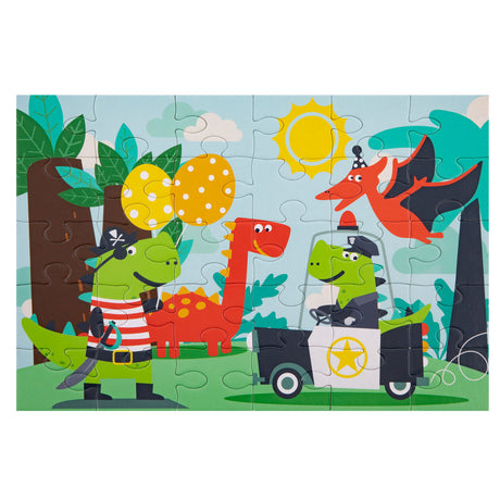 Kreatywne puzzle grupowe z dinozaurami, 30 szt.