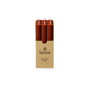 Spaas ribbed diner kaars 10 uur - bordeaux | 9 stuks