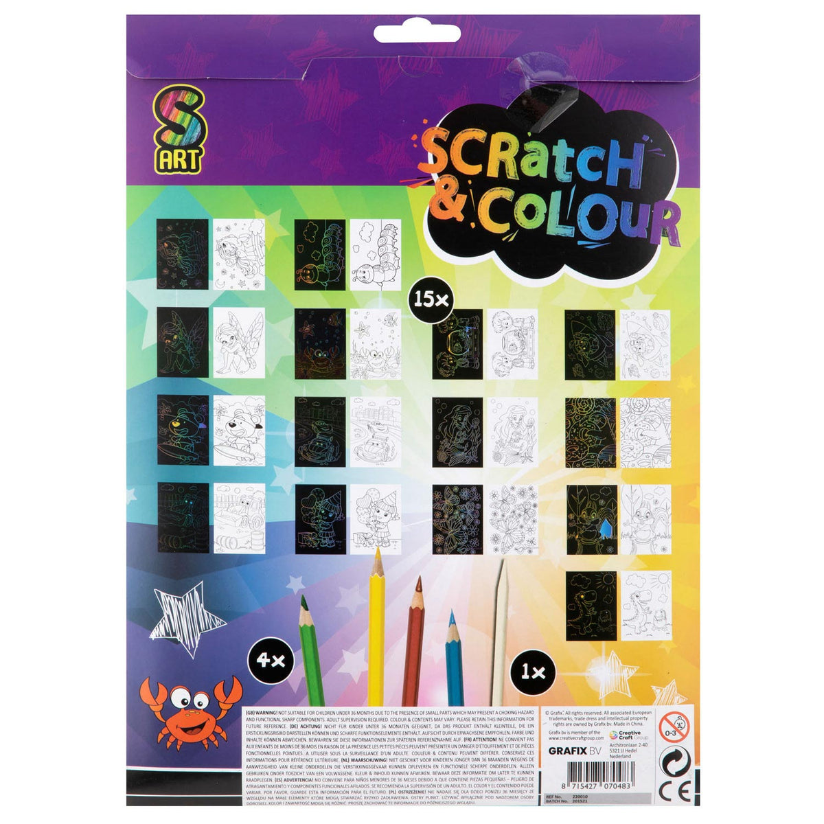 Zestaw rzemieślniczy Grafix Scratch i kolory A4