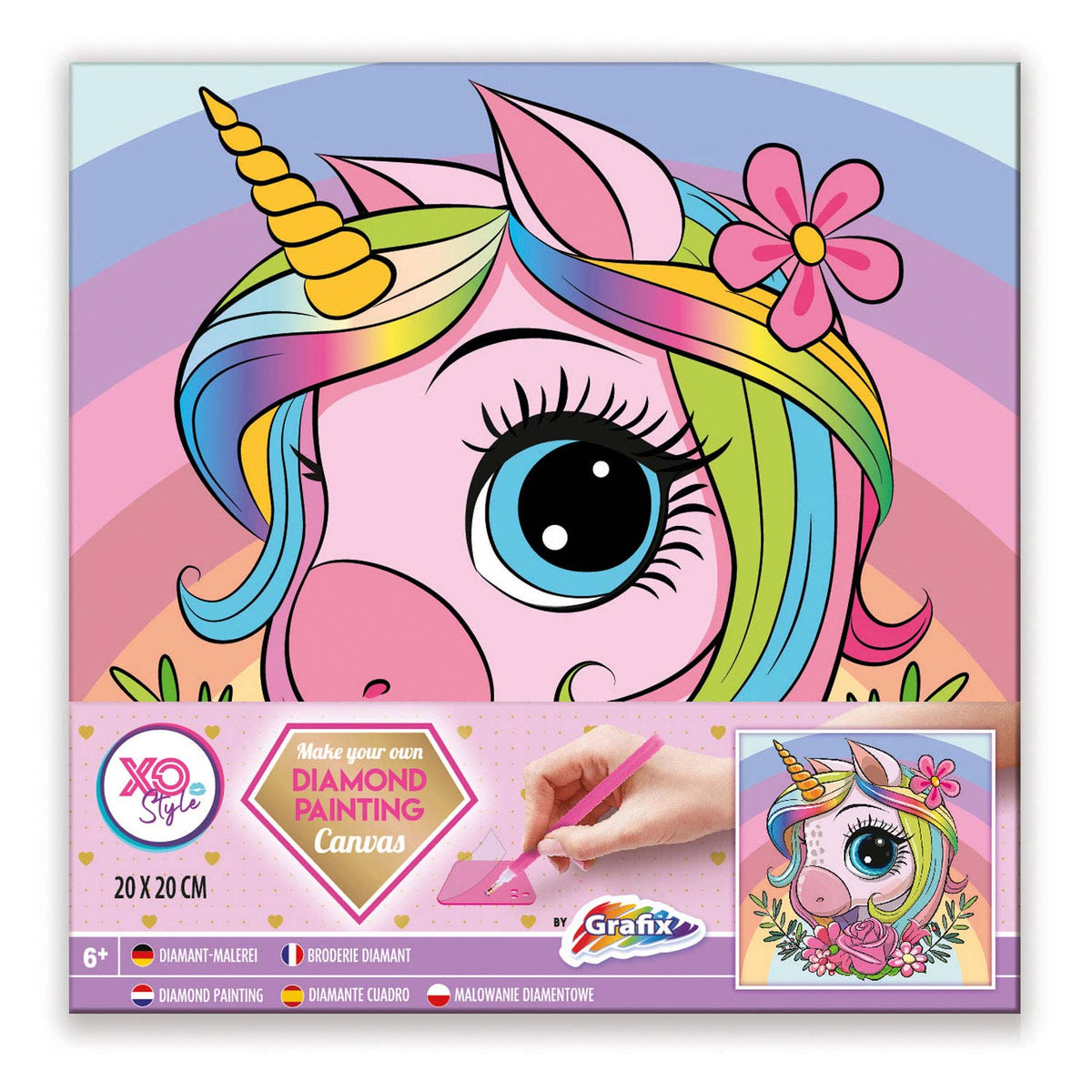 Grafix Craft Zestaw Diamand Painting Canvas Unicorn
