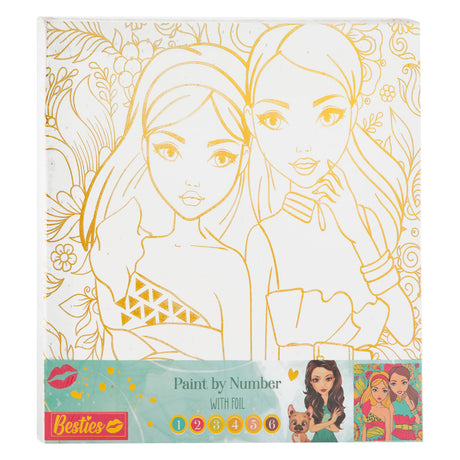 Obraz na płótnie Besties według numeru, 30x30cm