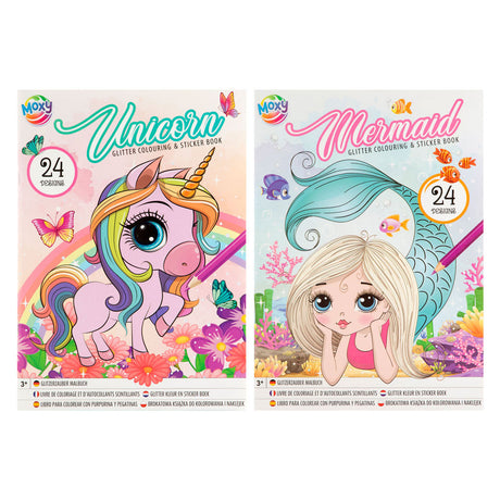 Kreatywna grupa rzemieślnicza Glitter Color and Sticker Book Sunicorn Mermaid