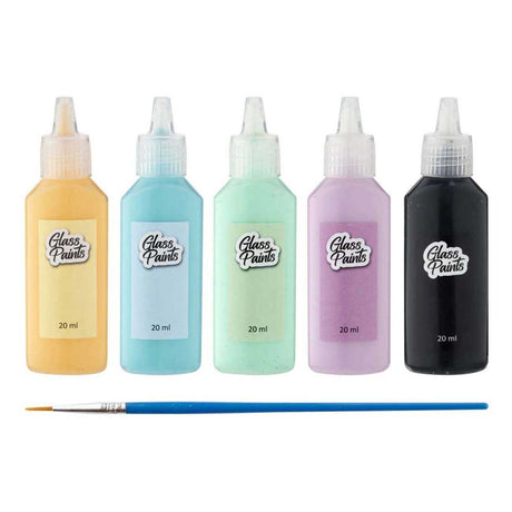 Kreatywna grupa rzemieślnicza szklana z pędzlem, 5x22ml