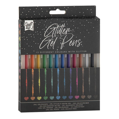 Długopisy żelowe Craft Sensations brokatowe, 12 szt.