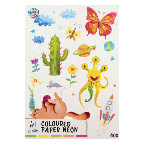 Grupa kreatywna, kolorowy papier fluorowy A4, 40 arkuszy, 5 kolorów