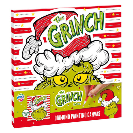 Grupa rzemiosła kreatywnego, malowanie diamentowe na płótnie grinch - 30x30cm