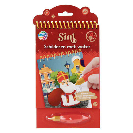 Grupa kreatywnych rzemieślników malująca Sinterklaas wodą