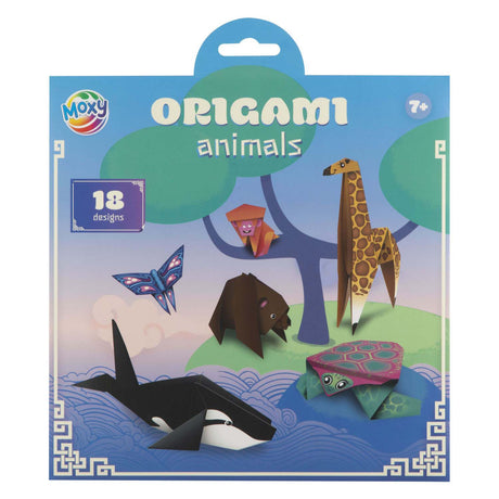 Origami Moxy, 19,5x19,5cm 12 arkuszy 2 różne zwierzęta ptaki