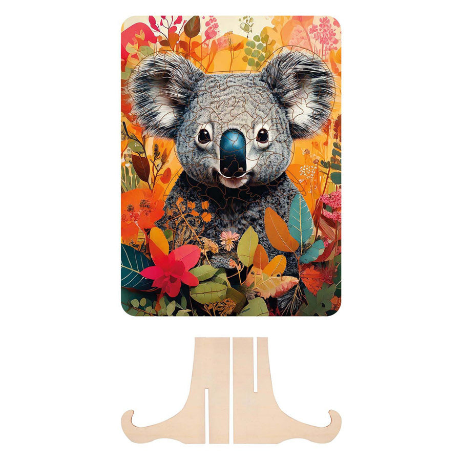 Drewniane puzzle Moxy koala o unikalnych kształtach, 130szt