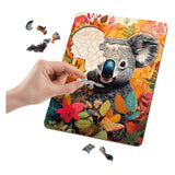 Drewniane puzzle Moxy koala o unikalnych kształtach, 130szt