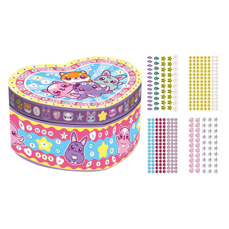 Totum mini mymy hartvormig sieradendoosje versieren - met spiegel en 100+ stickers - speelgoed kinderen - knutselen - voor meisjes en jongens - ook voor kleuters - vanaf 3 jaar