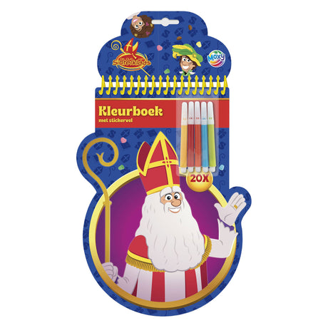 Creative craft group club van sinterklaas vormen kleurboek incl. 5 stiften - 20 kleurplaten