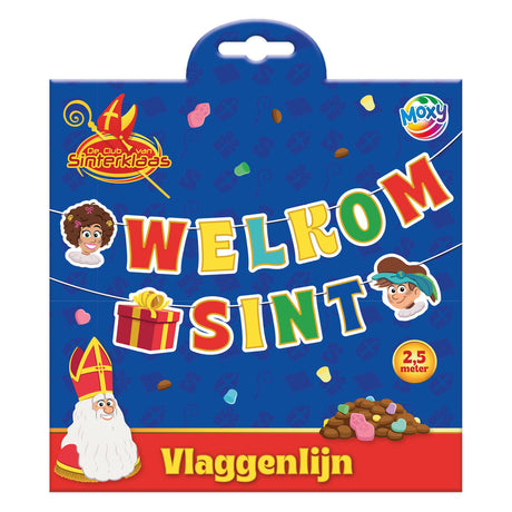Creative craft group club van sinterklaas vlaggenlijn welkom sinterklaas - 20x20cm