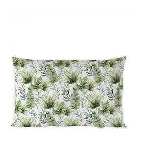 Poszewka na poduszkę Ambiente 50x30cm liście dżungli biała