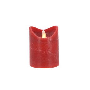 Świeca codzienna LED do domu 7,5x10 cm czerwona | 4 sztuki