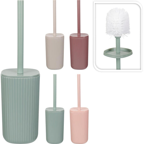 Bathroom solutions toiletborstel in houder kunststof 10x10x35cm