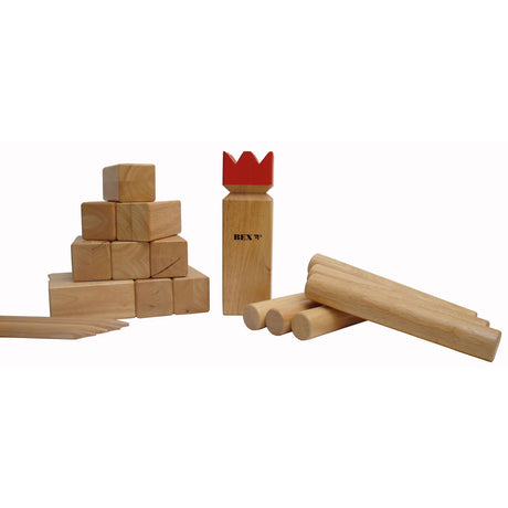 Bex kubb pro drewno kauczukowe z czerwonym królem
