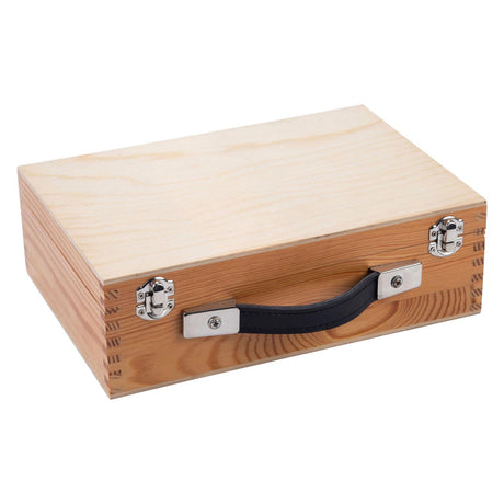 Engelhart metalowe jeu de boules - 6 piłek w drewnianym pudełku - czarno-szary - luksusowy zestaw - pétanque - boule - kulki metalowe - odpowiednie na każde boisko do gry w bule - longfield