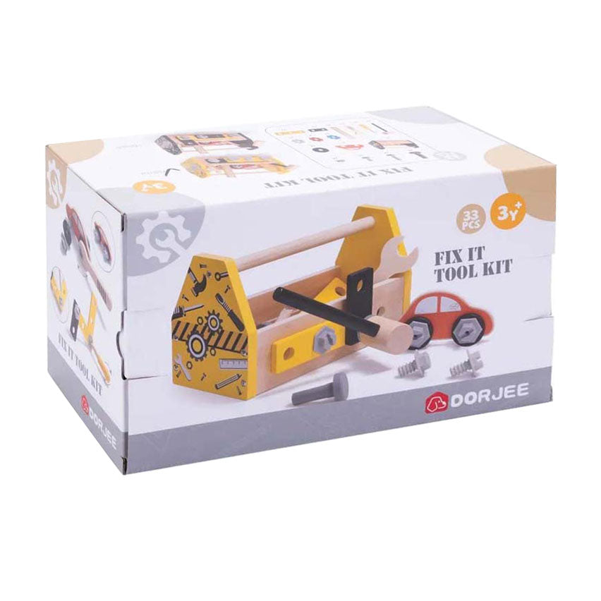 Dorjee Toolbox 33-osobowy junior drewniany żółty