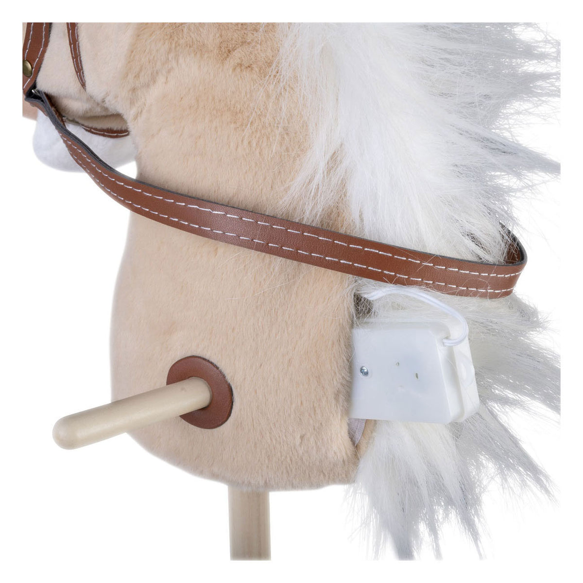 Engelhart stokpaardje -beige- geluid - wieltjes