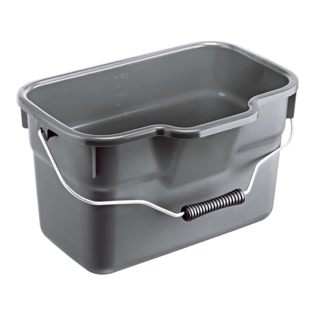 Wiadro prostokątne Rotho basic 12l, antracyt