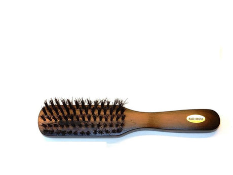 Szczotka do włosów, wąskie, brązowe, drewniane, twarde włosie 22cm