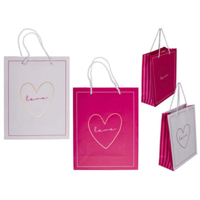 Torba prezentowa Ootb Love 18x8x23cm różowo-biała