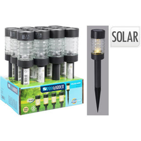 Solarlamp antraciet rvs+glas | 12 stuks