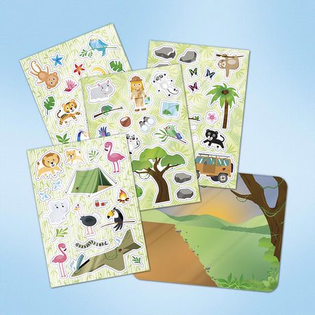 Naklejki na okno Totum Wildlife dzikie zwierzęta - zoo w dżungli - zabawki edukacyjne dla juniorów od 3 lat - ruchome, nietrwałe naklejki - naklejki w domu i w drodze