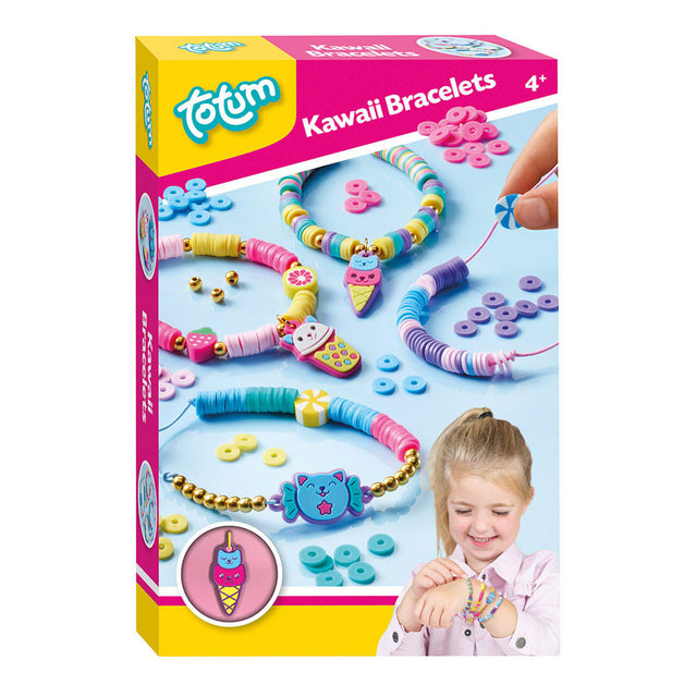 Tworzenie wesołych bransoletek z motywem kawaii firmy Totum w tym. Zestaw 360+ koralików w kształcie dysków. Kreatywne zabawki – bransoletki z kawaii – wskazówka na prezent