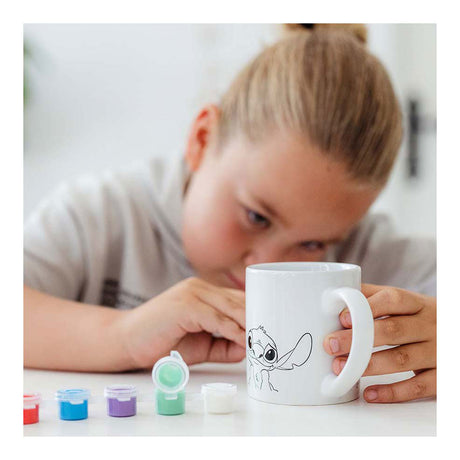 Kubek do kolorowania Totum Disney Stitch - zestaw do rękodzieła, kubek ceramiczny w zestawie. farba i pędzel - wskazówka na prezent zabawki dla dziewcząt i chłopców rękodzieło Lilo Stitch