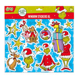 Totum the grinch naklejki na okno xl - ruchome, nietrwałe naklejki wielokrotnego użytku - kreatywne zabawki od 3 lat dekoracja okna