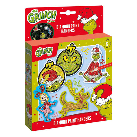 Totum the grinch - Zrób 5 wisiorków do malowania diamentami - zabawki dla chłopców i dziewcząt od 5 lat - zestaw do rękodzieła home deco