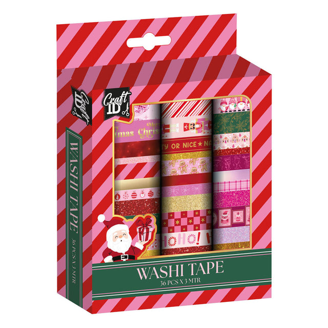 Creative craft group washi tape kerstmis set 3m - 36dlg.