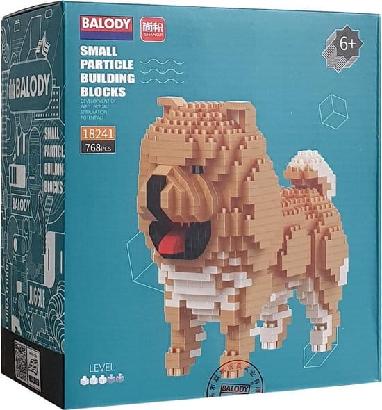 Balody chow chow pies z nanoblokami mini lego klocki 768 części