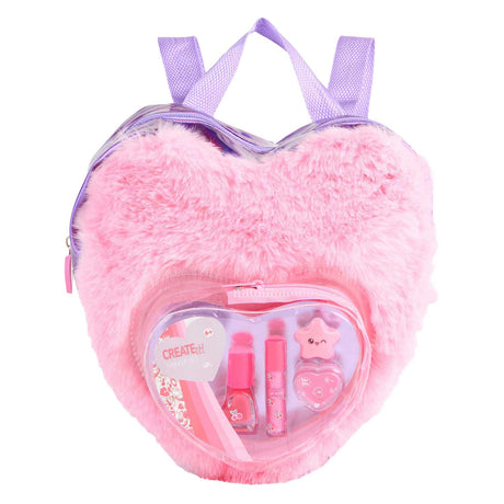 Canenco create it! beauty make-up set in fluffy rugtas love roze