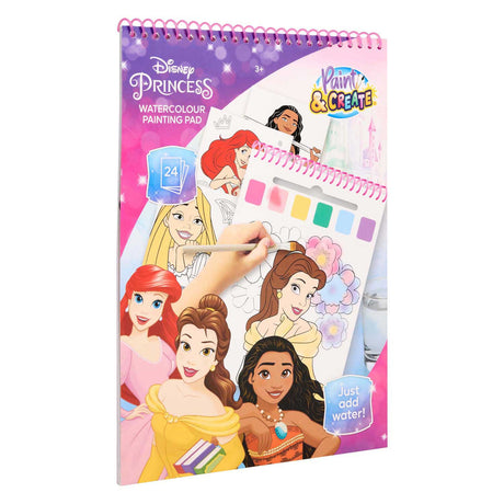 Książka z zestawem farb wodnych Canenco Disney Princess - zawiera. pędzel