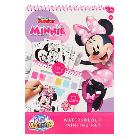 Książka z zestawem farb wodnych Canenco Minnie Mouse - zawiera. pędzel