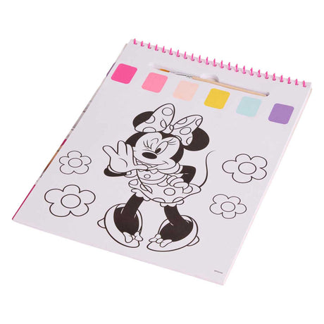Książka z zestawem farb wodnych Canenco Minnie Mouse - zawiera. pędzel