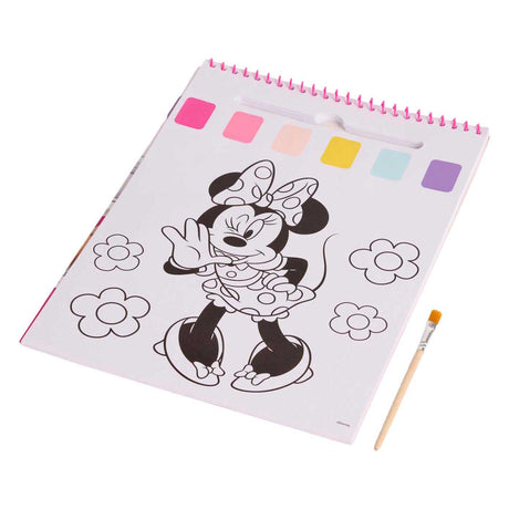Książka z zestawem farb wodnych Canenco Minnie Mouse - zawiera. pędzel