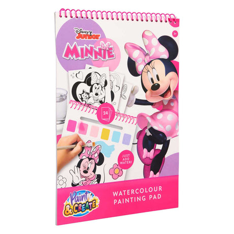 Książka z zestawem farb wodnych Canenco Minnie Mouse - zawiera. pędzel
