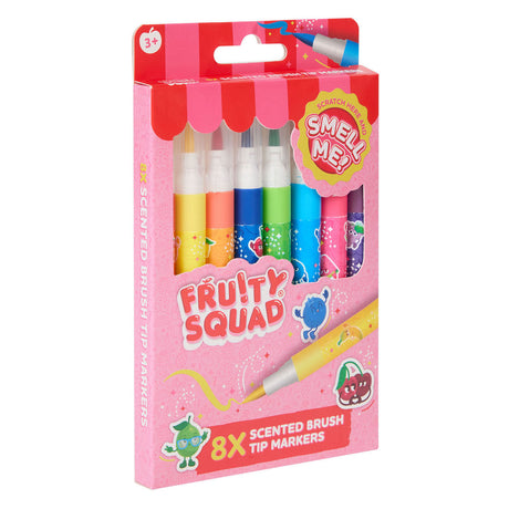 Canenco fruity squad brush tip markers met geur - 8st.